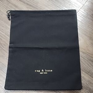 rag & bone Black Drawstring Dust Bag with Gold Logo